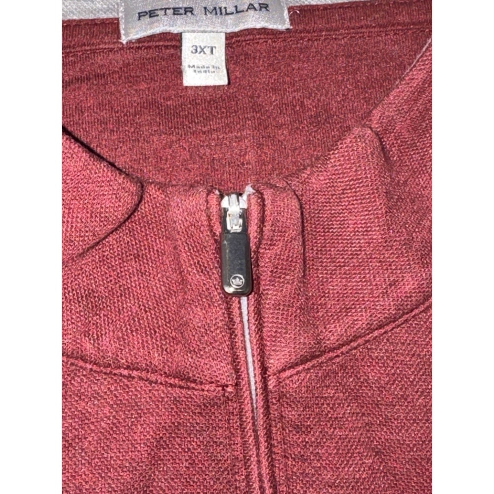 Peter Millar Red Maroon 1/4 Zip Mens 3XL Long Sleeve Performance Pull Over Golf - Picture 3 of 7
